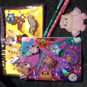 Shimmer Ville Stationary set with case, paper, pens, and erasers.